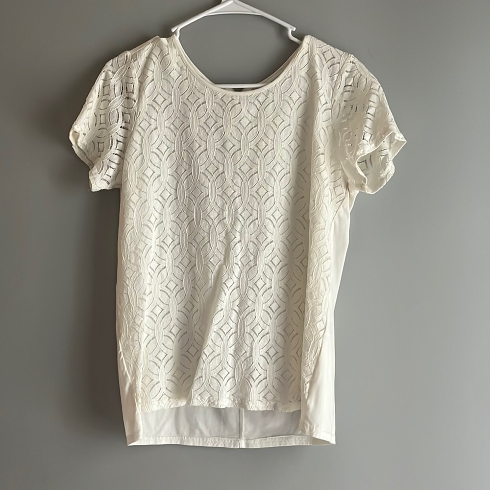 Market and spruce off white zip up T shirt